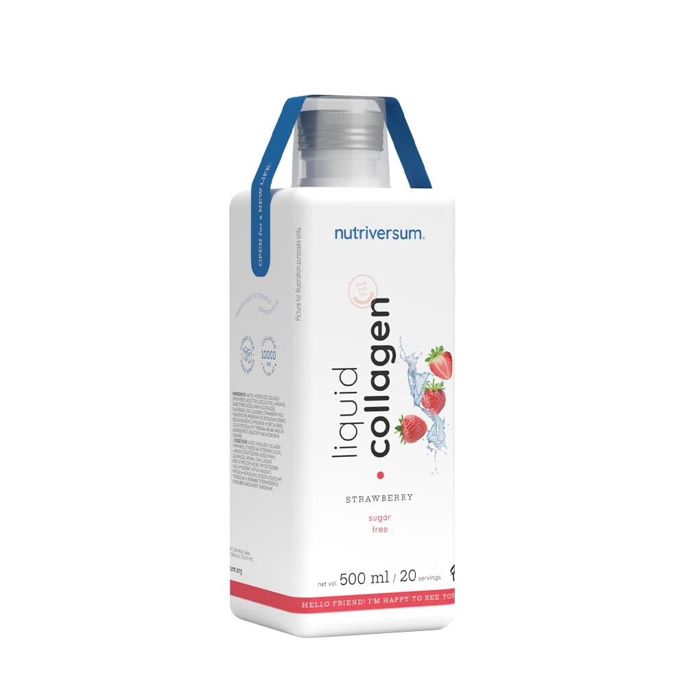 Nutriversum - Flydende kollagen 10 000 mg sukkerfri jordbærsmag + 500 ml