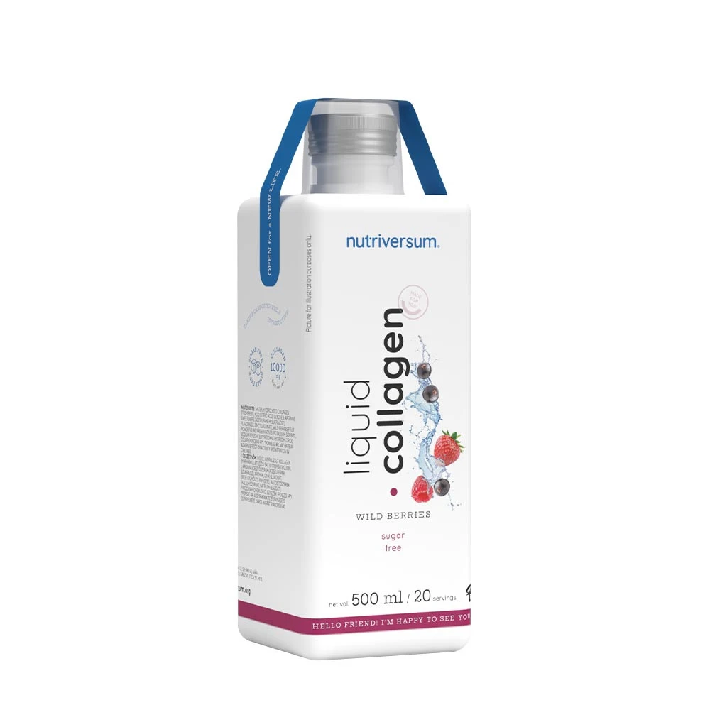 Nutriversum - Flydende kollagen 10.000 mg sukkerfri Vilde bær + 500 ml