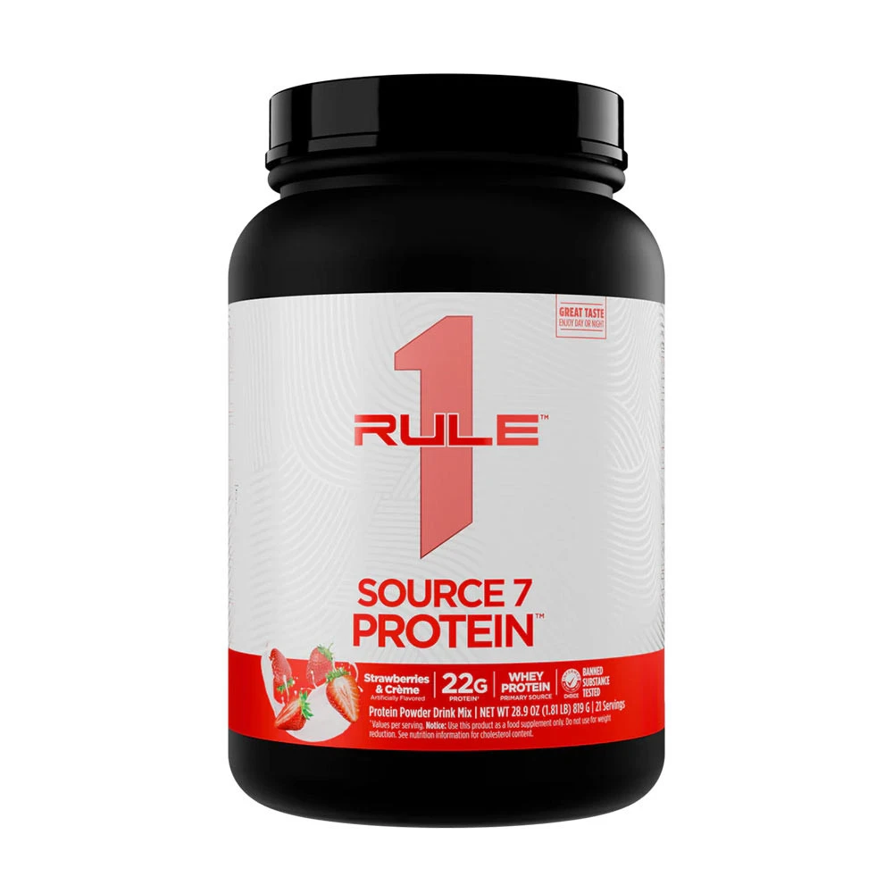 Rule One - Source7 Protein, Jordbær og Fløde + 819 g
