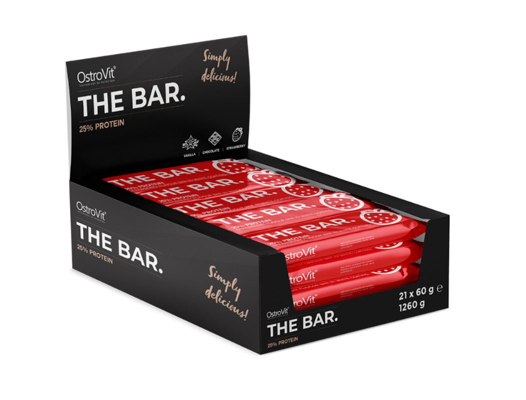 OstroVit - The Bar 25% Proteinbar Jordbær - 21 x 60g