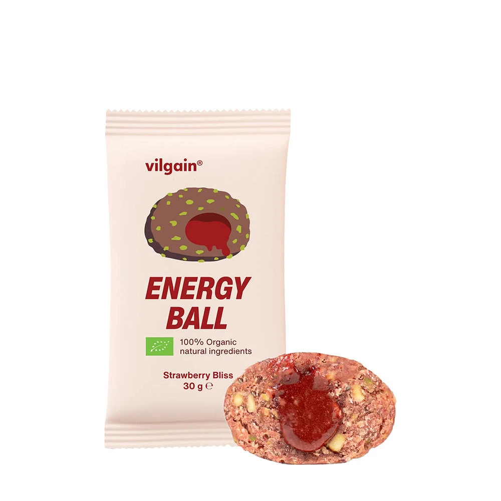 Vilgain - Økologisk energikugle (Jordbærlykke) 30 g