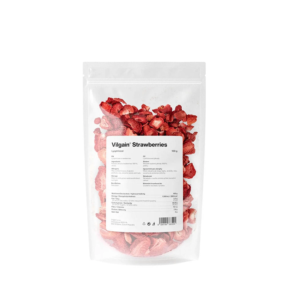 Vilgain - Frysetørrede jordbær (100 g)