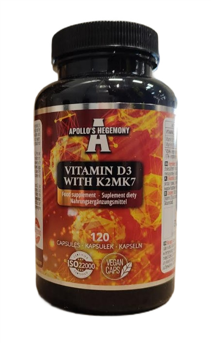 Apollo's Hegemony - Vitamin D3 med K2 MK7 + 120 kapsler