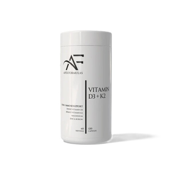 Apex Formulas - Vitamin D3 og K2 + 120 kapsler