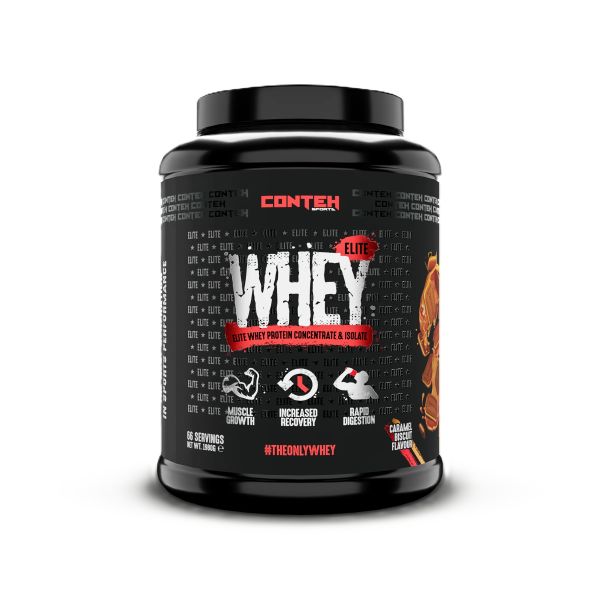 Conteh Sports - Whey Elite, karamel-kiks + 1980 g