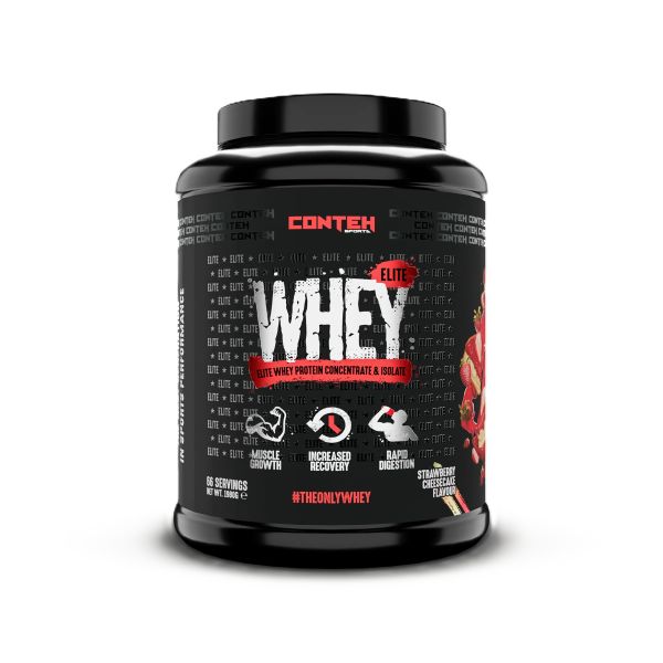Conteh Sports - Whey Elite Jordbær-cheesecake + 1980 g