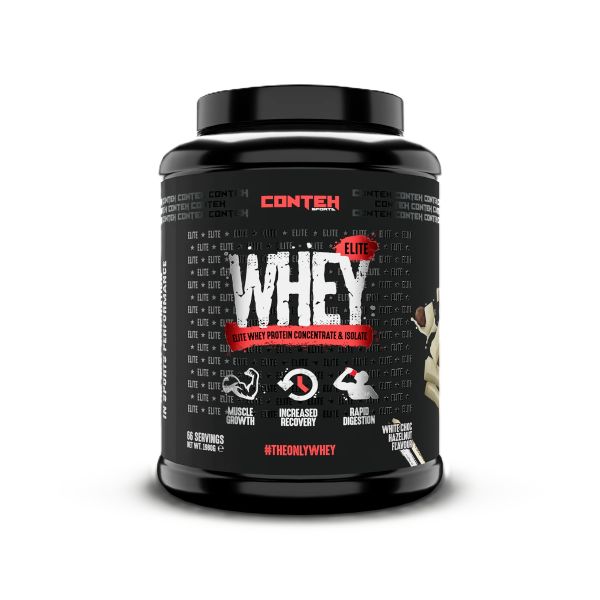 Conteh Sports - Whey Elite, Hvid chokolade og hasselnød + 1980g