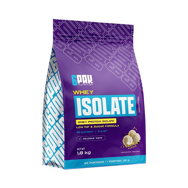 6PAK - Whey Isolat, Vanilje + 1800 g