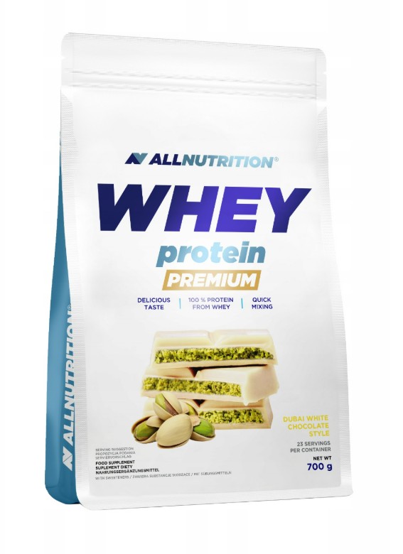 Allnutrition - Wheyprotein Premium, Dubai hvid chokolade + 700 g