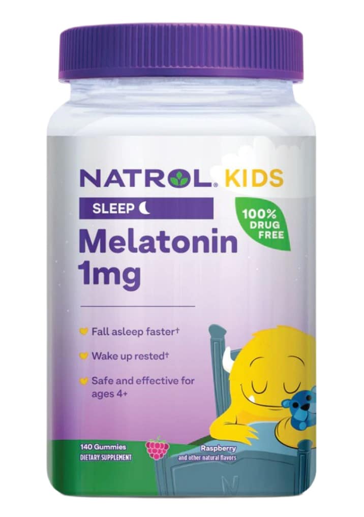Natrol - Melatonin 1 mg hindbærsmag + 140 gummier