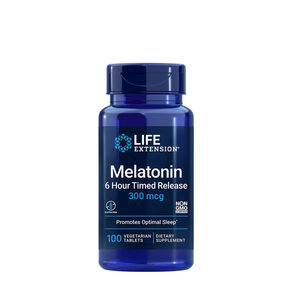 Brand - Melatonin 6-timers tidsfrigivelse, 300 mcg + 100 vegetariske tabletter billede