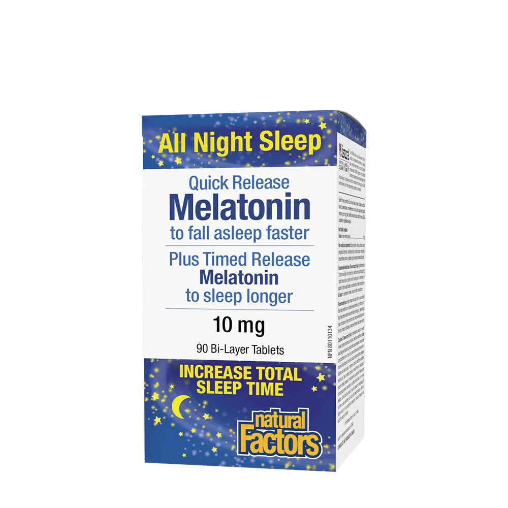 Natural Factors Melatonin Quick Release Plus Timed Release 10 mg (90 Tablets)