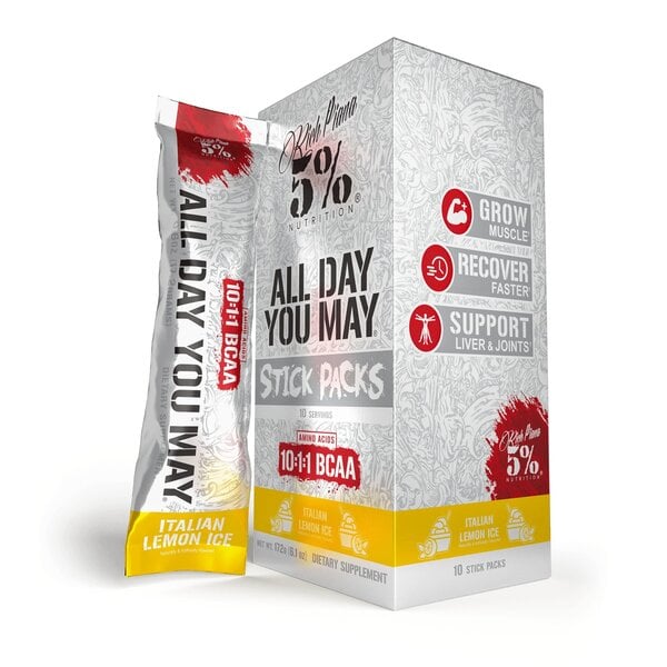 5% Nutrition - AllDayYouMay Legendary Series Stick Packs, Italian Lemon Ice - 10 x 17g
