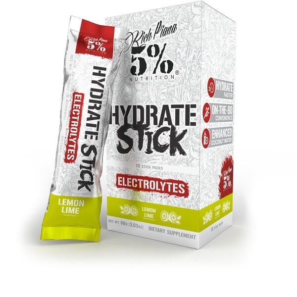 5% Nutrition - Legendary Series Hydrate Stick Packs, Lemon Lime - 10 x 9g