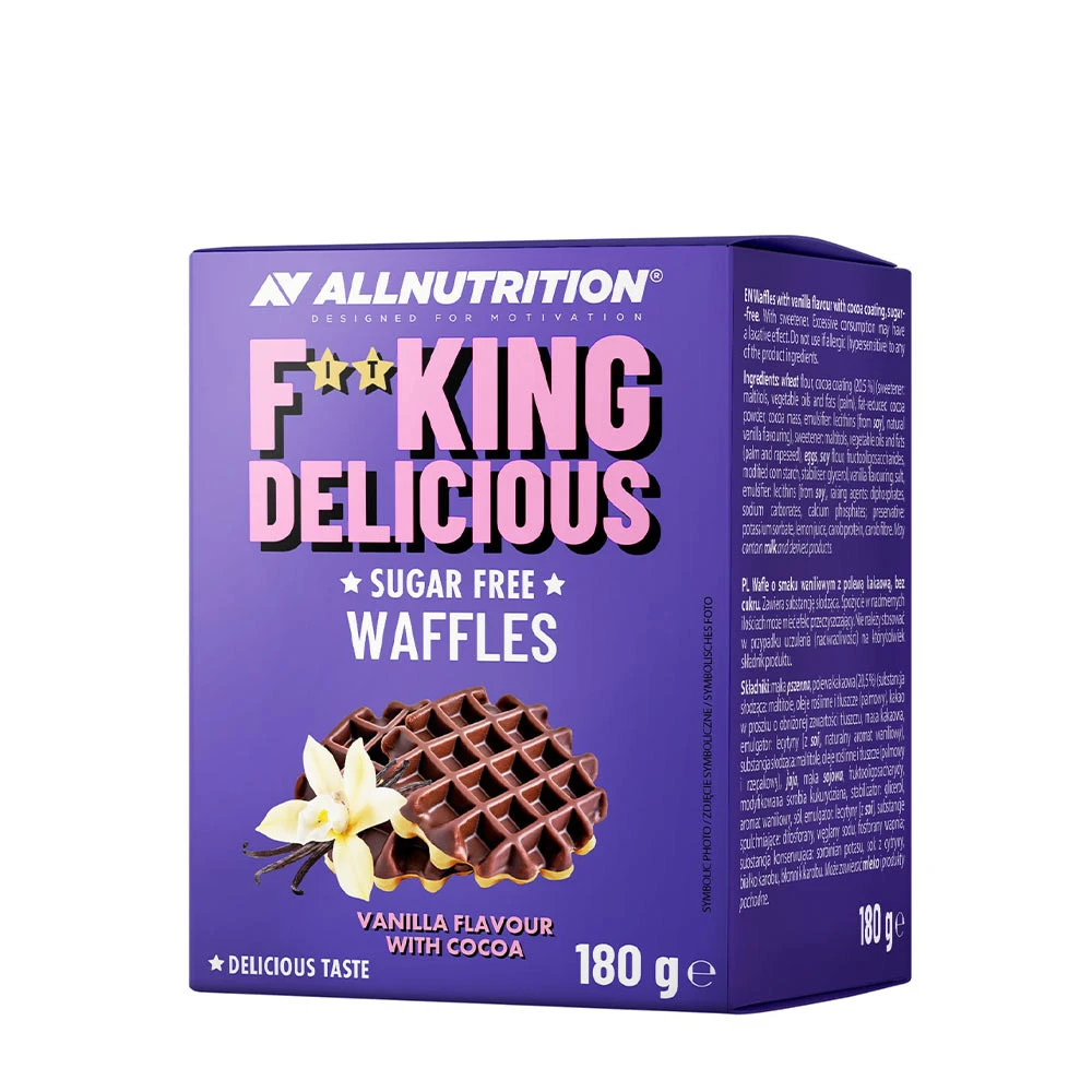 Allnutrition - Fitking Delicious Waffles, Vanilla Flavour with Cocoa - 180g