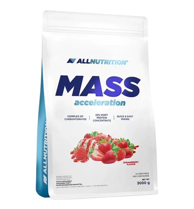 Allnutrition - Mass Acceleration Jordbær 3000g