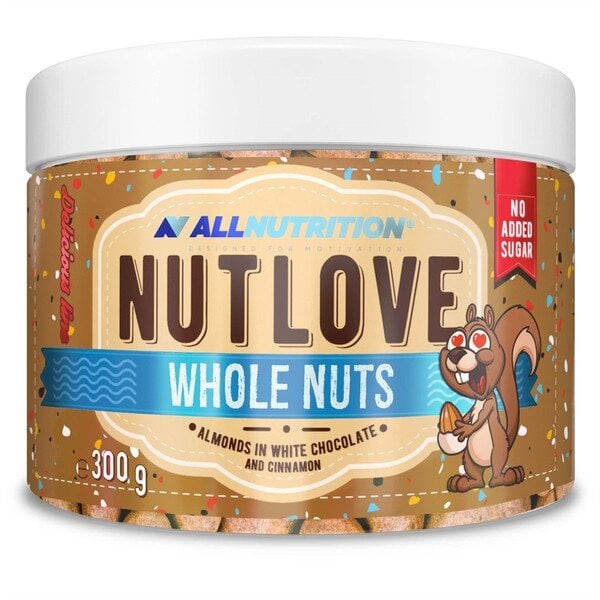 Allnutrition - Nutlove Whole Nuts, Almonds in White Chocolate & Cinnamon - 300g