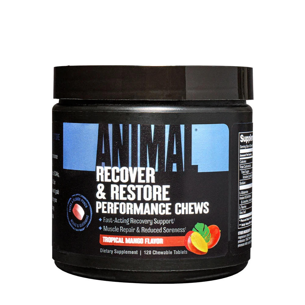 Animal - Recover & Restore Performance Chews, Tropical Mango - 120 chewable tabs