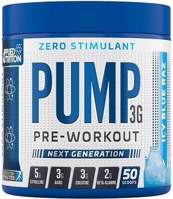 Applied Nutrition - Pump 3G Pre-Workout Zero Stimulant Icy Blue Raz - 375g