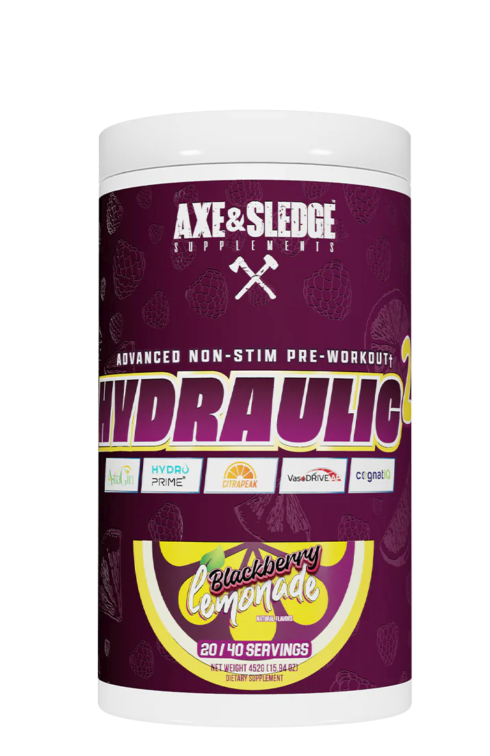 Axe & Sledge - Hydraulic V2 Non-Stim Pre-Workout Blackberry Lemonade 452g