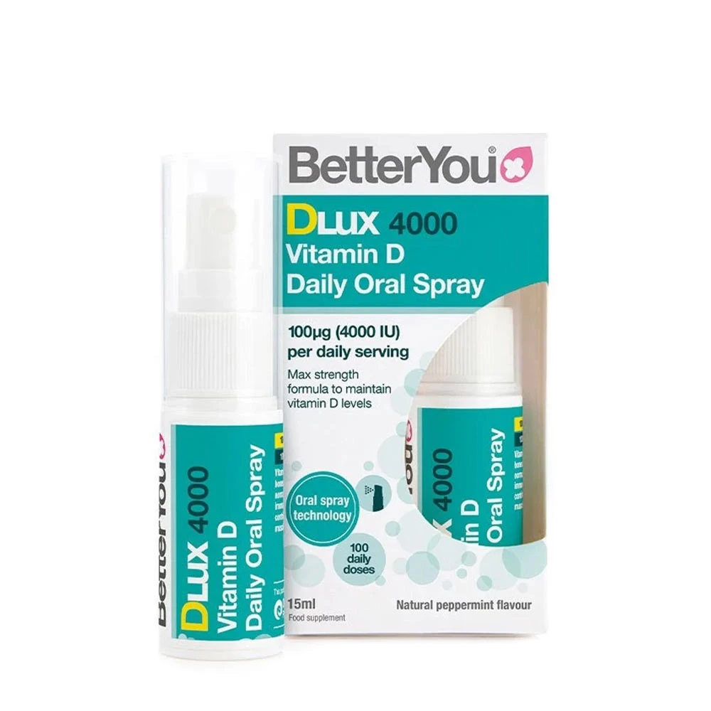 BetterYou - DLux 4000 Daily Vitamin D Oral Spray, Natural Peppermint - 15 ml.