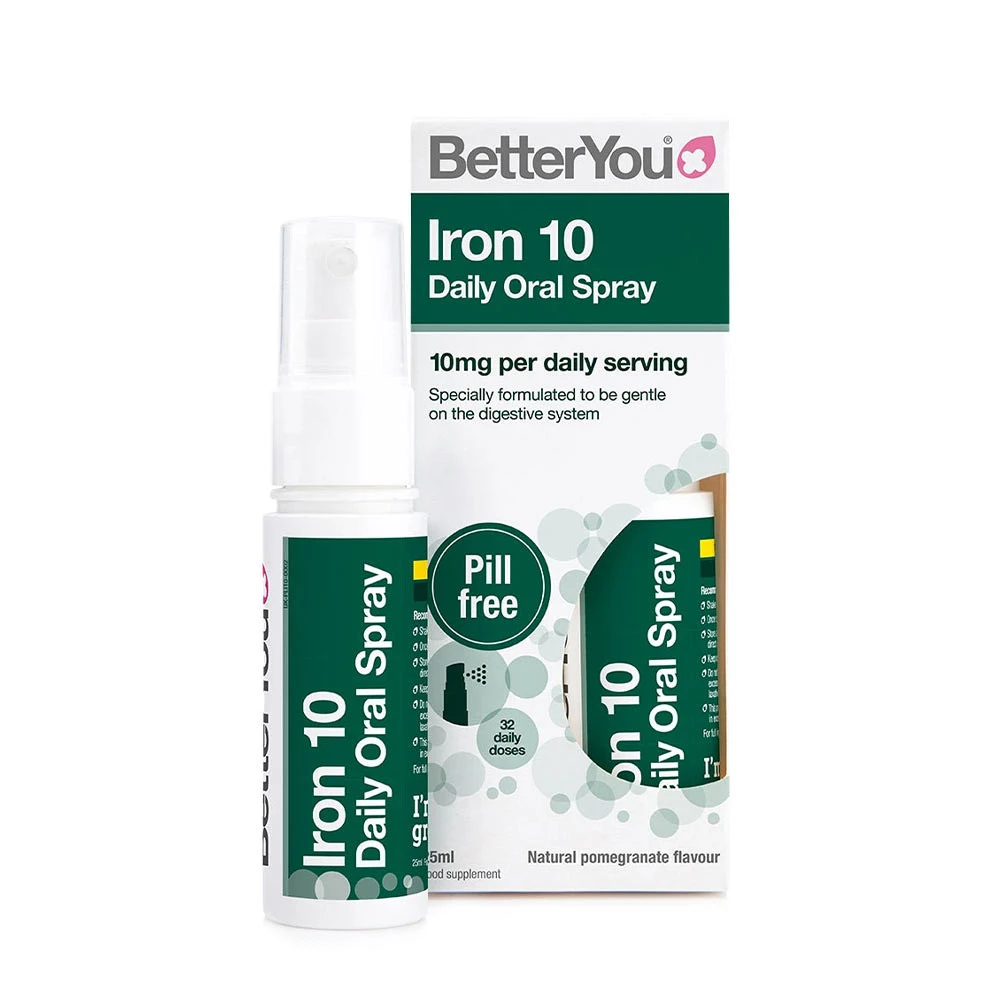 BetterYou - Iron 10 Daily Oral Spray (10mg), Pomegranate - 25 ml.