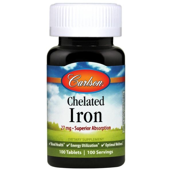 Carlson Labs - Kelateret Jern 27 mg - 100 tabletter
