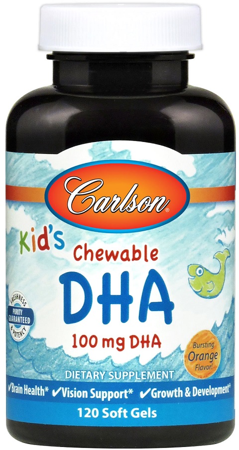 Carlson Labs - Børns Tyggbare DHA 100 mg Orange - 120 softgels