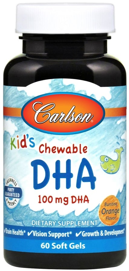 Carlson Labs - Børns Tyggbare DHA 100 mg Orange - 60 softgels