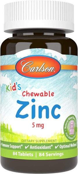 Carlson Labs - Kid's Chewable Zinc, Natural Mixed Berry - 84 tablets