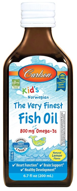 Carlson Labs - Børnenes Fineste Fiskeolie med Citronsmag 200 ml