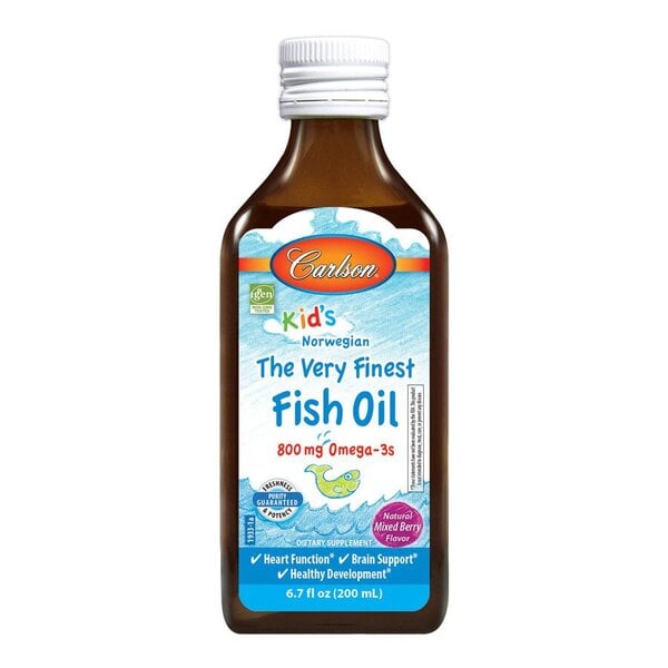 Carlson Labs - Børnenes Fineste Fiskeolie med Naturlig Blandet Bærsmag, 800 mg - 200 ml
