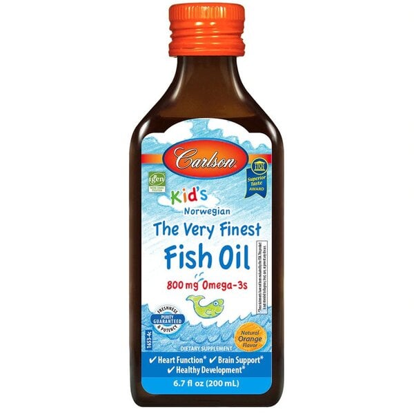 Carlson Labs - Børnenes Fineste Fiskeolie, Naturlig Appelsin 200 ml