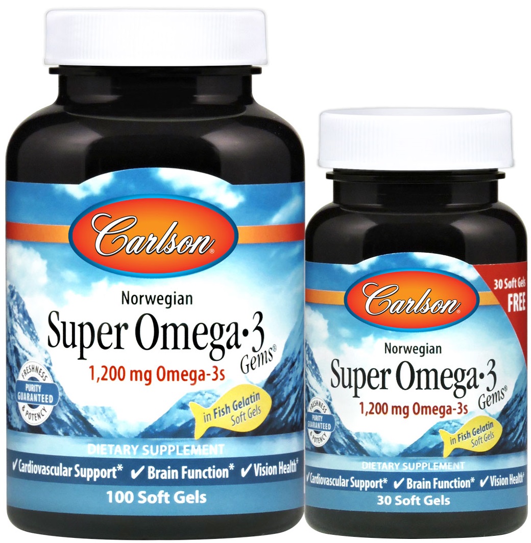 Carlson Labs - Norwegian Super Omega-3 Gems 1200 mg, 130 softgels