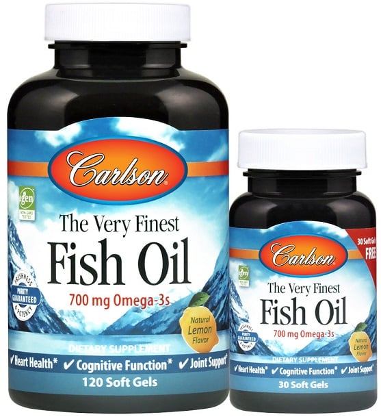 Carlson Labs - The Very Finest Fish Oil - 700mg Omega-3s, Natural Orange - 120 + 30 softgels