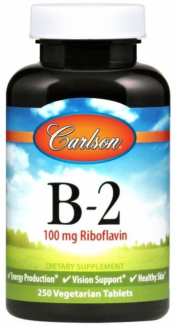 Carlson Labs - Vitamin B-2 100 mg, 100 vegetariske tabletter