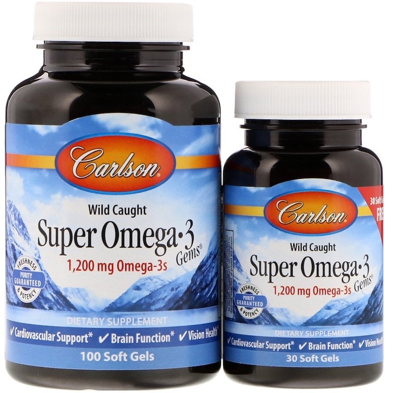 Carlson Labs - Wild Caught Super Omega-3 Gems, 1200mg - 100 + 30 softgels