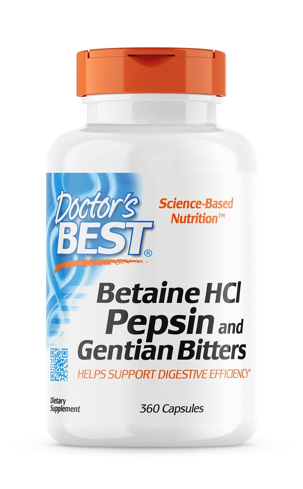 Doctor's Best - Betaine HCl Pepsin & Gentian Bitters - 360 caps