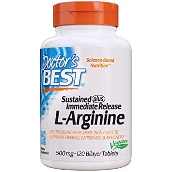 Doctor's Best - L-Arginin Sustained + Immediate Release 500 mg - 120 tabletter
