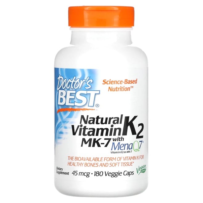 Doctor's Best - Naturlig Vitamin K2 MK7 med MenaQ7, 45 mcg - 180 vcaps