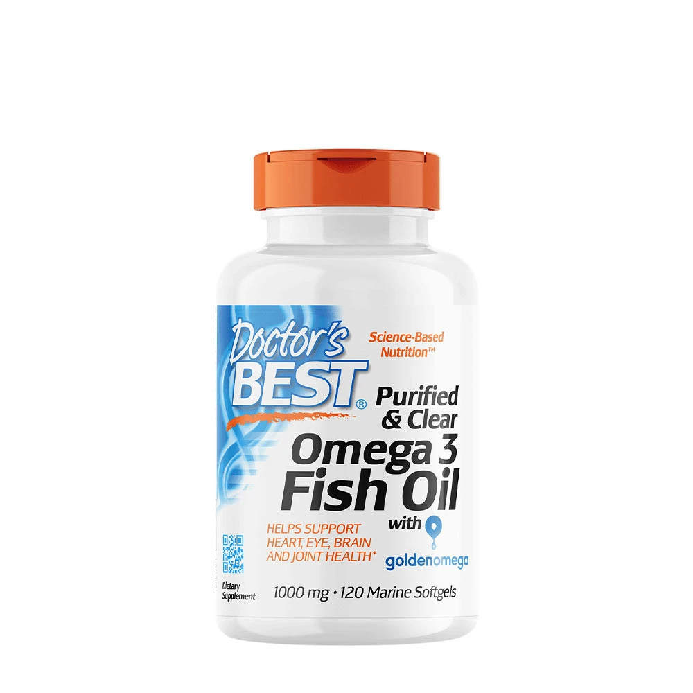 Doctor's Best - Purified & Clear Omega 3 Fish Oil, 1000mg - 120 marine softgels