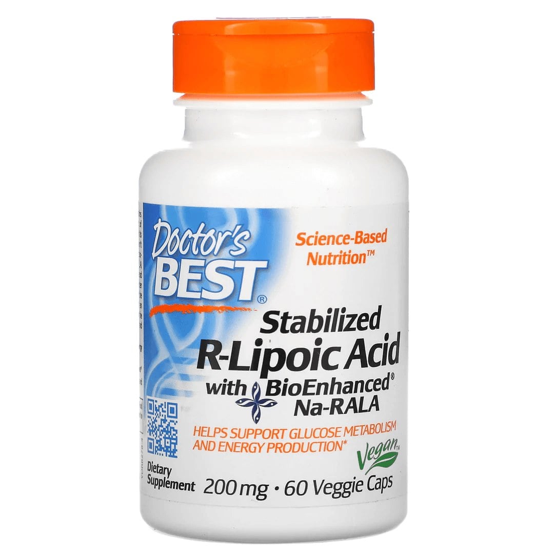 Doctor's Best - Stabiliseret R-Liposyre med Na-RALA 200 mg - 60 vcaps
