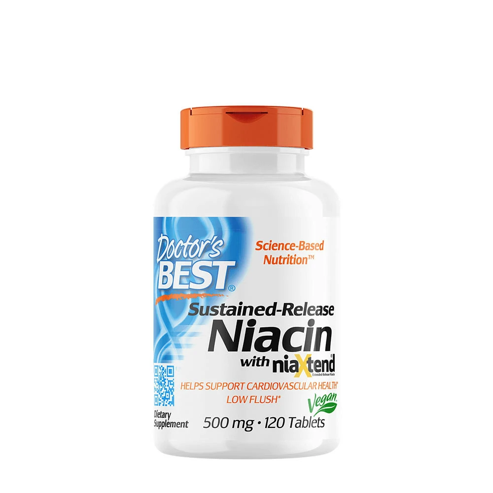 Doctor's Best - Sustained - Release Niacin, 500mg - 120 tablets