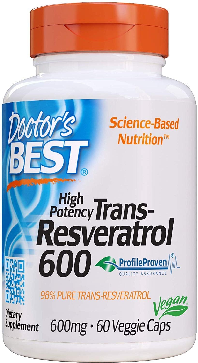 Doctor's Best - Trans-Resveratrol 600, 600mg - 60 vcaps