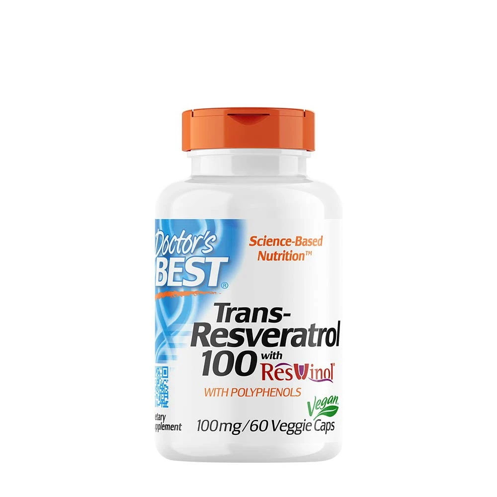 Doctor's Best - Trans-Resveratrol with ResVinol, 100mg - 60 vcaps