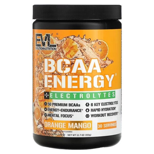 EVLution Nutrition - BCAA Energy + Elektrolytter, Orange Mango - 333g