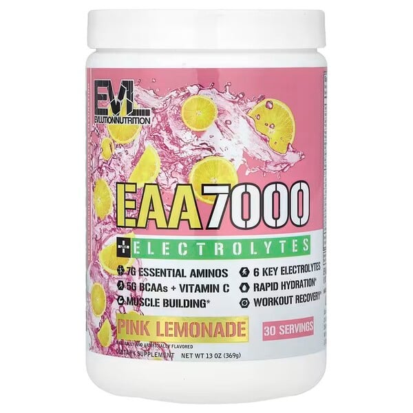 EVLution Nutrition - EAA 7000 + Elektrolytter, Pink Lemonade 369g