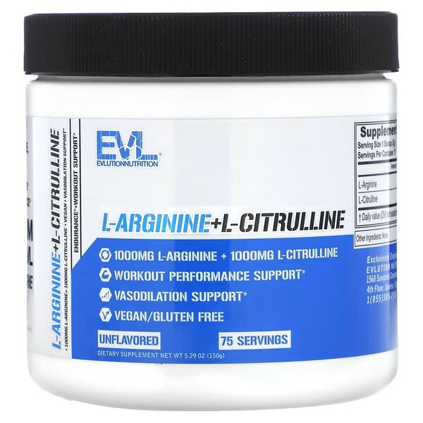 EVLution Nutrition - L-Arginin + L-Citrullin Pulver, 150g