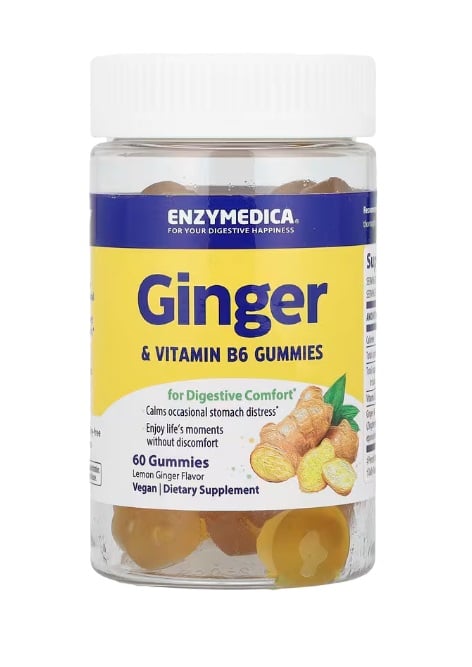 Enzymedica - Ingefær & Vitamin B6 Gummies, Citron Ingefær - 60 gummies