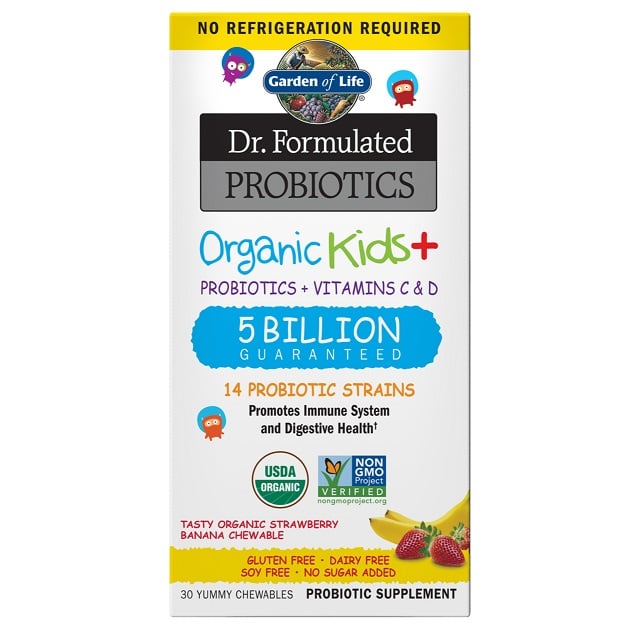 Garden of Life - Dr. Formulated Probiotics Kids+ Jordbær Banan - 30 tyggetabletter